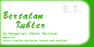 bertalan kubler business card